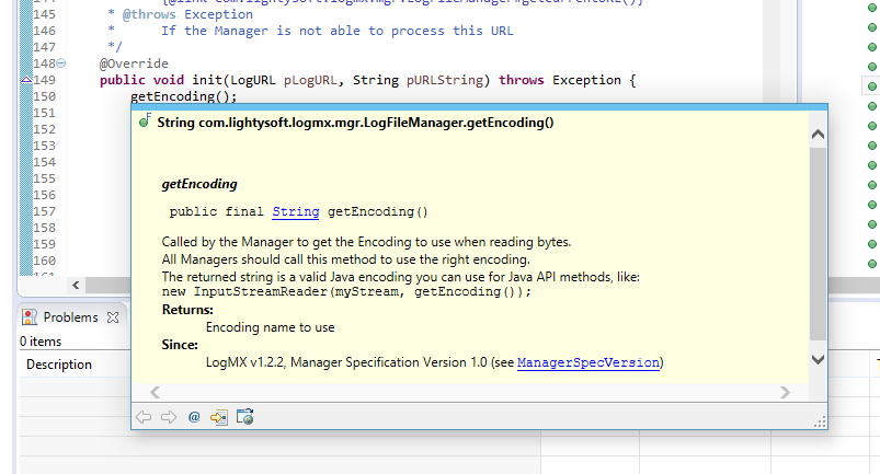 Writing a new Log Manager for LogMX using Eclipse
