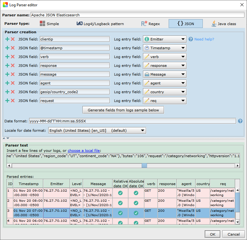 Adding a JSON parser
